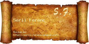 Serli Ferenc névjegykártya