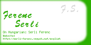 ferenc serli business card